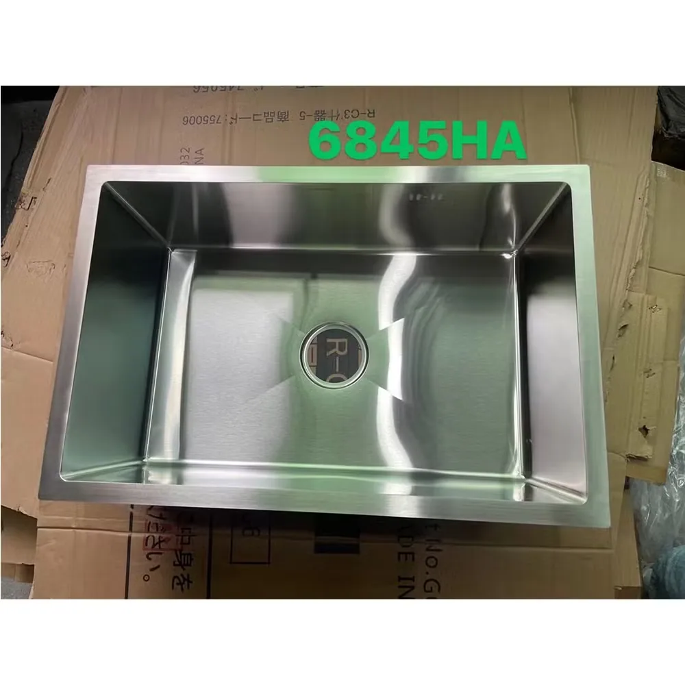 680X450mm Высокое качество SUS304 Ручная работа Нержавеющая сталь Кухонная раковина