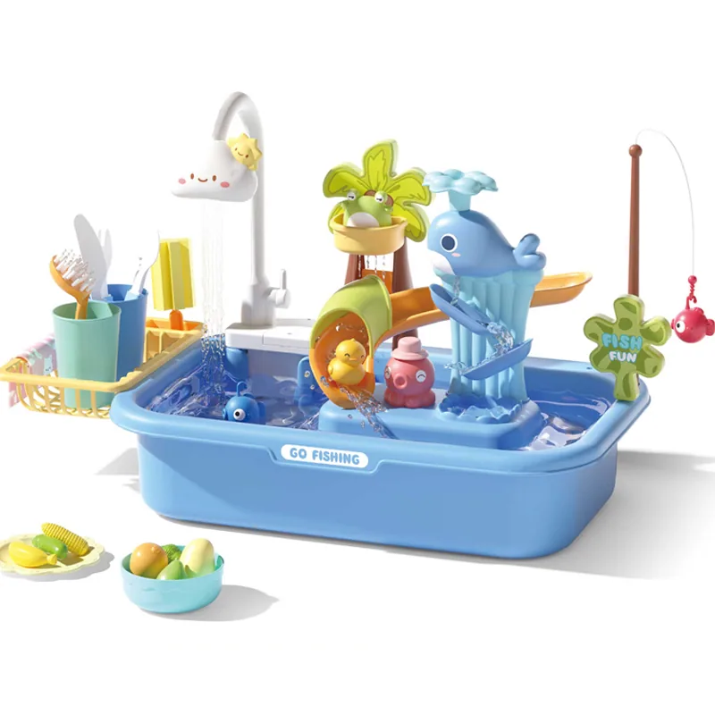 39PCS Электронная посудомоечная машина Игрушка Кухонная раковина Игровой дом Кухонная мойка Игрушка