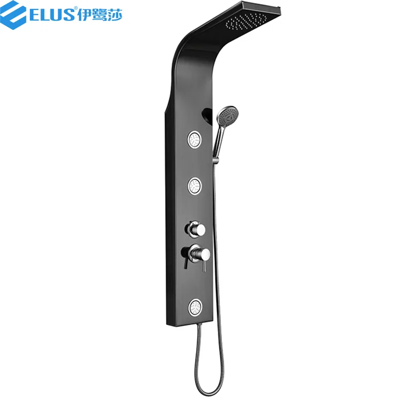 Современная гостиница нержавеющая сталь массаж СПА дождь ванная комната настенный смеситель колонна экран панель система крана