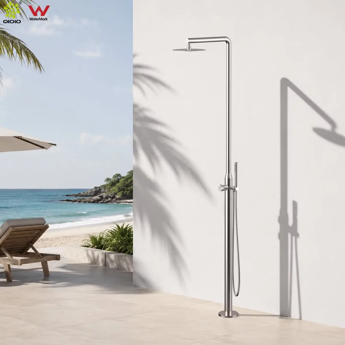 Система уличного душа из нержавеющей стали Watermark 316L для отдыха в саду и у бассейна