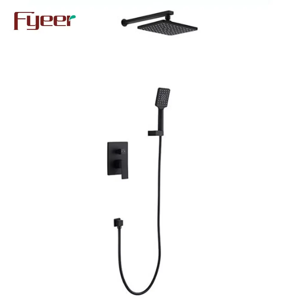 Набор скрытого душа Fyeer Black для ванной комнаты с 8 дюймовым душевым головкой