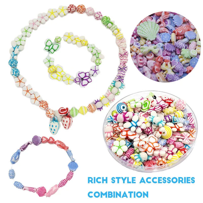 Набор аксессуаров для творчества из ручных бусин для necklaces и браслетов, игрушки для создания ювелирных изделий для девочек