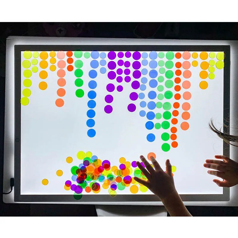 Детская образовательная игрушка, игровая сенсорная панель с LED-освещением, световой стол, светящаяся коробка, сенсорные игрушки для аутизма