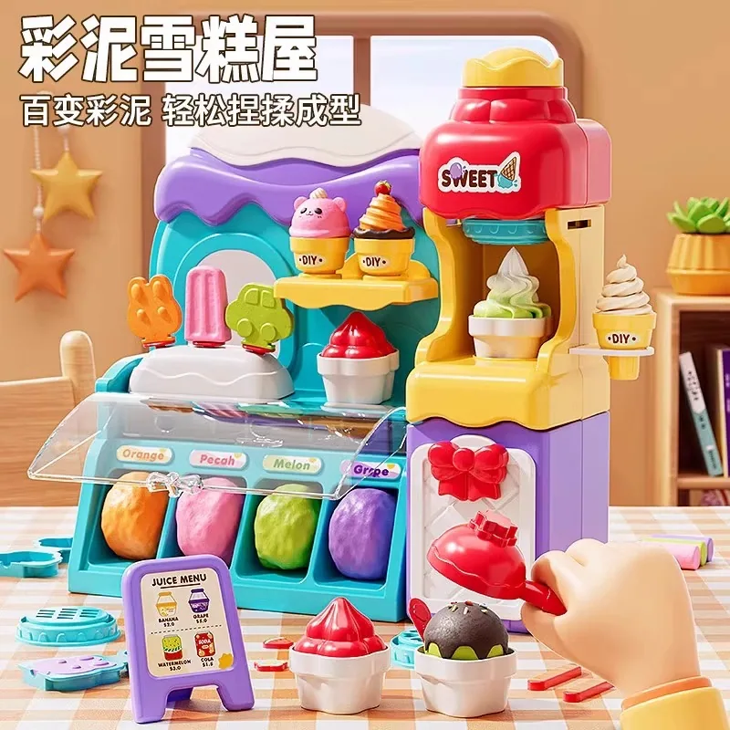 Игрушечная машина для мороженого для детей, DIY игрушка для детей, супер легкий игрушечный пластилин