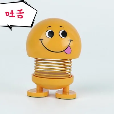 Эмодзи улыбающееся лицо весеннее трясущееся голова bouncing куклы игрушки для украшения автомобиля