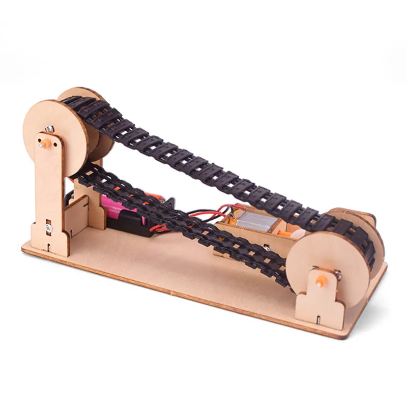 Деревянная электрическая конвейерная лента DIY модель STEM игрушка для детей