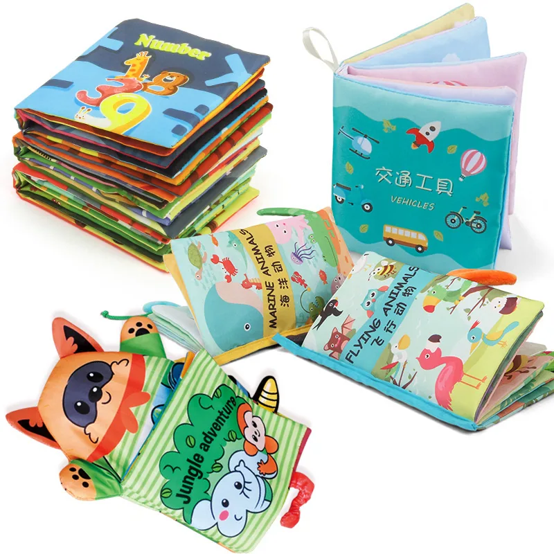Игрушки для раннего образования, washable, Монтессори книги для купания для младенцев, нетоксичная ткань, мягкие книжки для малышей