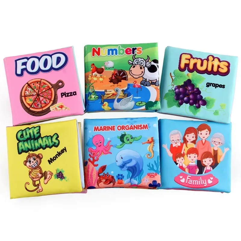 Игрушки для раннего обучения, washable, нетоксичные, мягкие детские тканевые книги