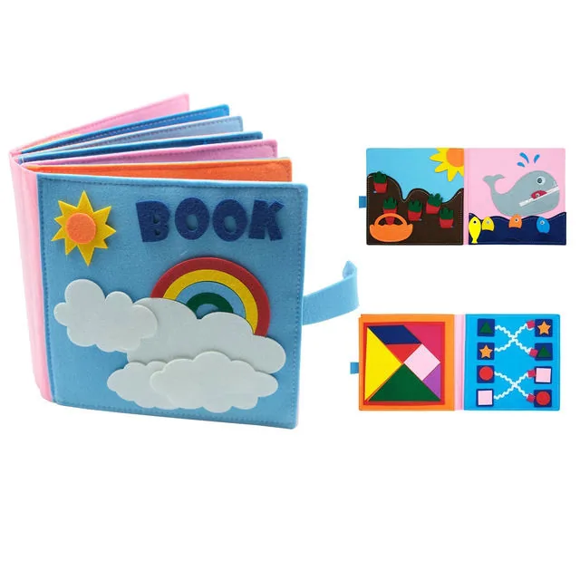 Книга тишины для малышей, Монтессори, игрушки для toddlers, сенсорная активность, книга для занятости