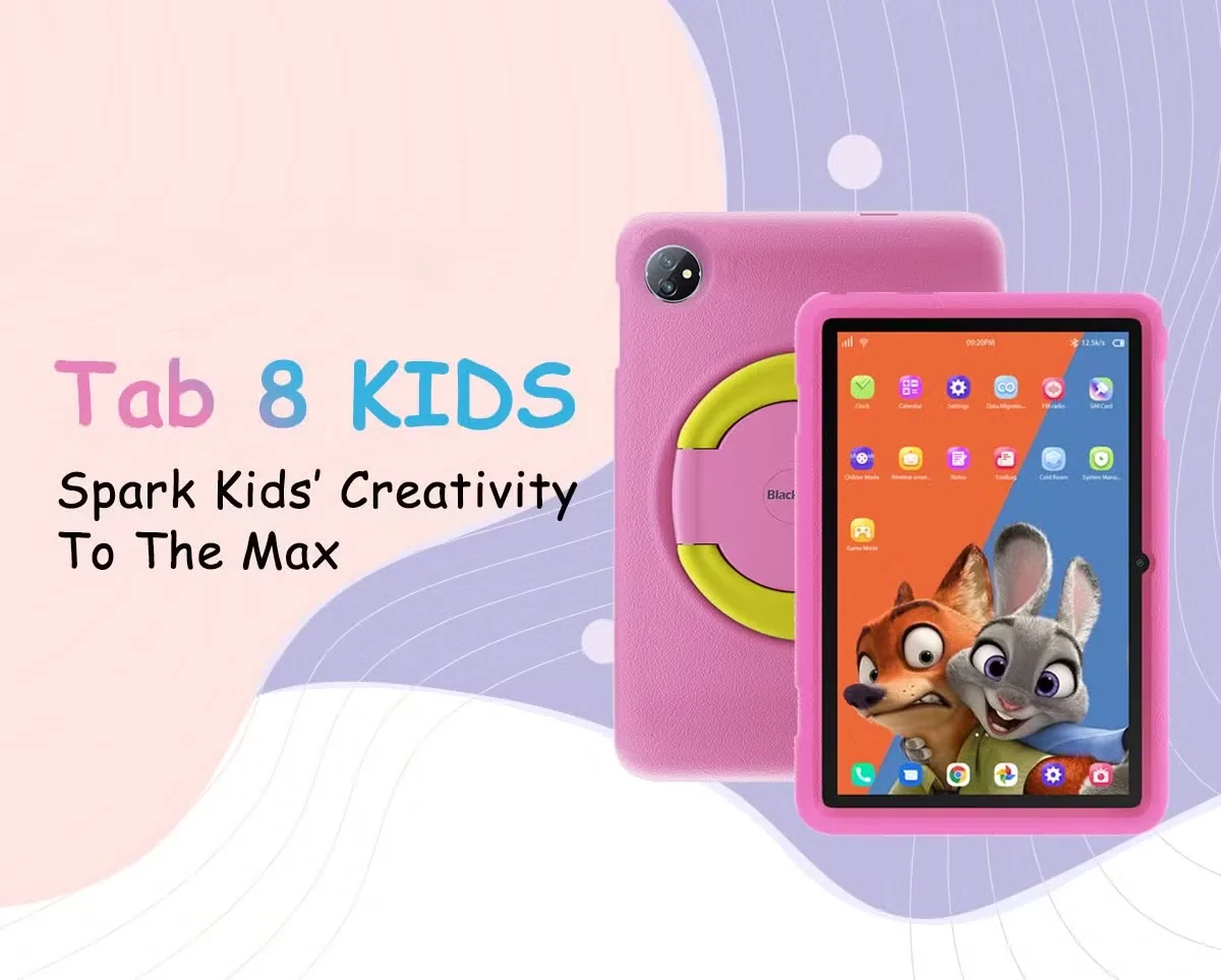 Планшет Blackview 8 для детей, Quad Core 10.1 дюйм 4GM+128GM Android 12 1200*1920 FHD IPS, Dual SIM 4G LTE для звонков для детей
