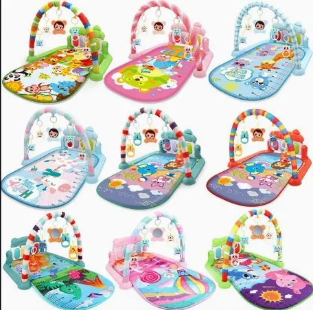 Игровой коврик с игрушками и музыкальной пианино для фитнеса