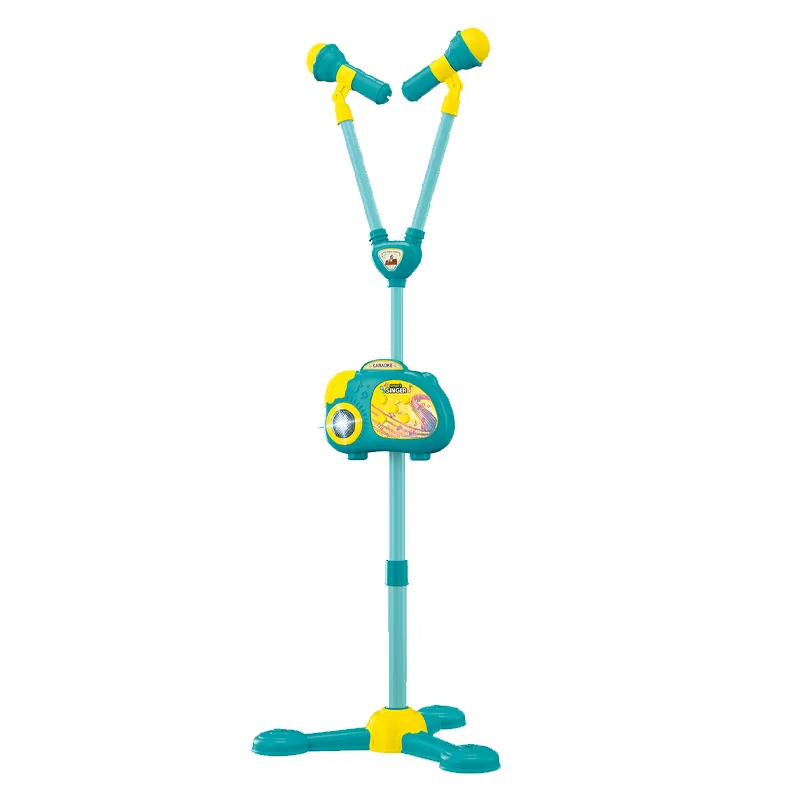Игрушка QS Toys для детей, веселая Bluetooth колонка с музыкой и светом, высокая, с двумя микрофонами, интерактивная, поддерживающая микрофонные инструменты
