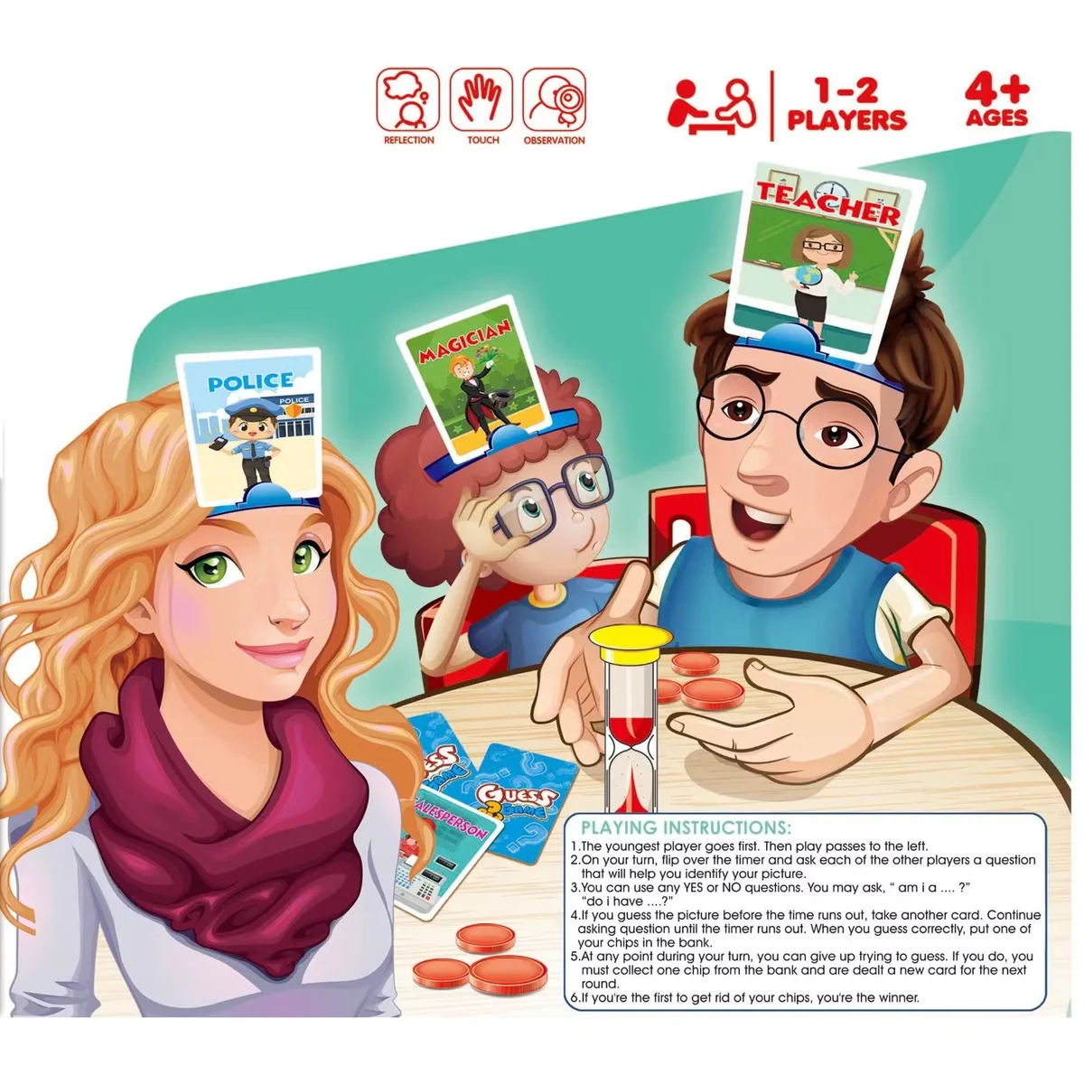 Игра "Угадай кто", быстрая игра с вопросами, настольная игра для обучения, игрушка для детей от 4 лет и старше