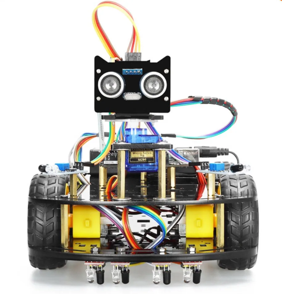 Atmega328p Робот для избегания препятствий и отслеживания для детей, STEM, креативное научное программирование, обучающие умные роботизированные игрушки для Arduino