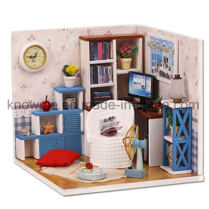 Новые детские дома DIY Cute миниатюрные деревянные игрушки с мебелью