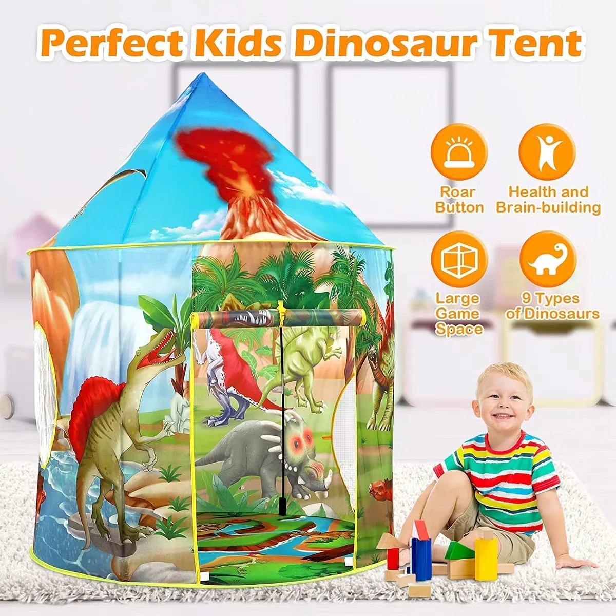 Детские игрушки Tent Dinosaur для девочек (8–15) Детские игры для мальчиков (8–15) Палатка Отошит на улице и в помещении игрушечные палатки