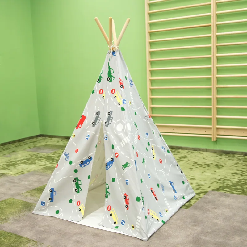Дети Teepee играть палатка с коврик пола для использования внутри помещений и Outdoor-Roadway
