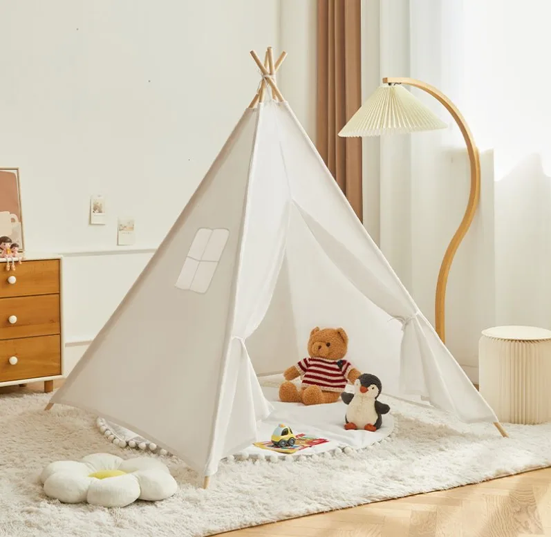 Детей на заводе Tipi играть палатка Дрсуга 0-24 месяцев хлопок постельное белье пляж Teepee вечеринку стиле
