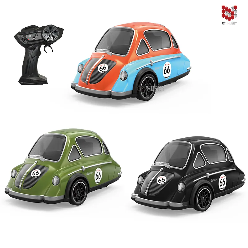 2.4G 1: 43 Половинный масштаб 4WD Трехколесная дрифтующая ретро-машинка игрушка РК Винтажная машинка игрушки для мальчиков подарок детям игрушка
