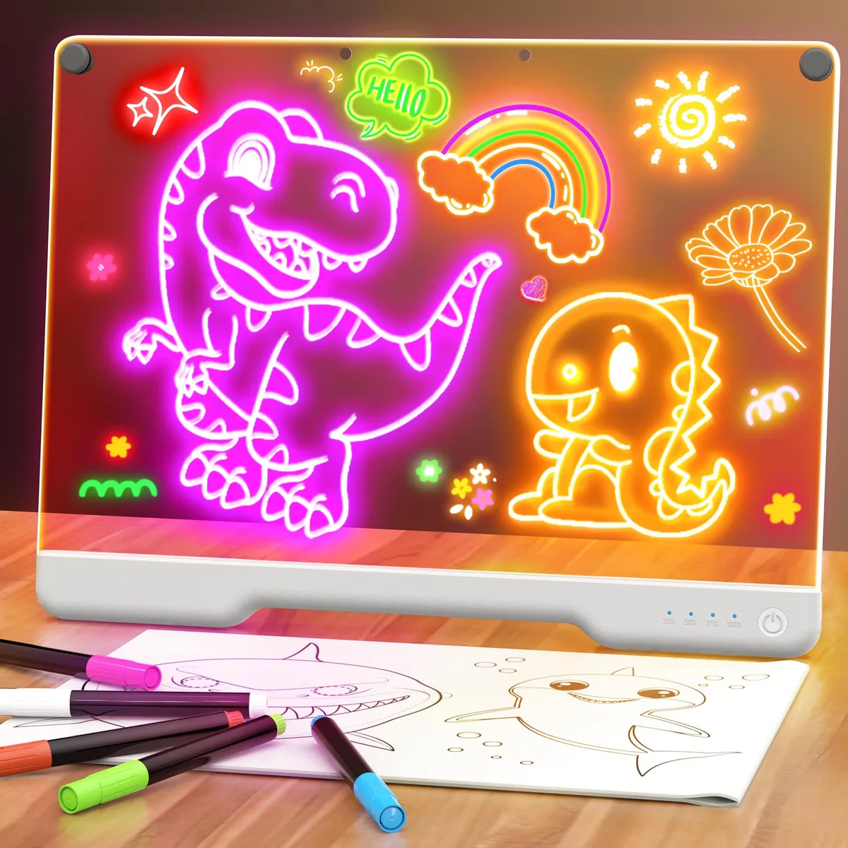 Прозрачная акриловая светящаяся доска для заметок с RGB подсветкой, доска для письма маркером, подарок для детей
