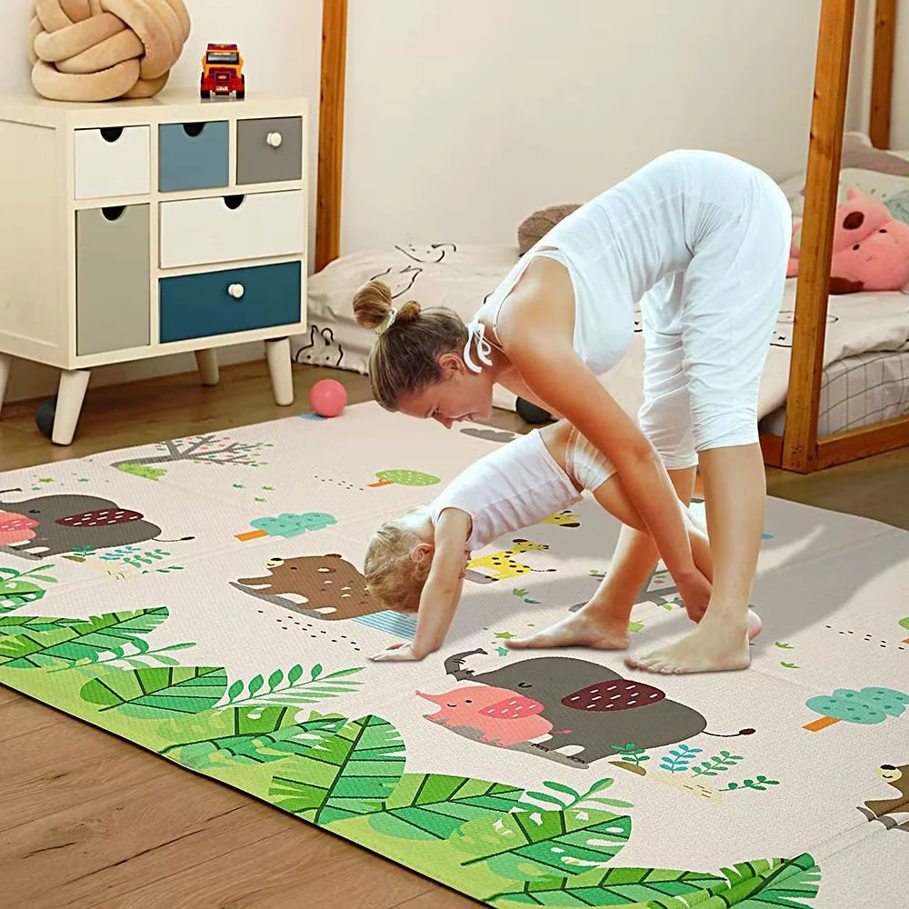 Вантис 120*120cm ХПЕ детский игровой коврик с мультяшными животными для indoors