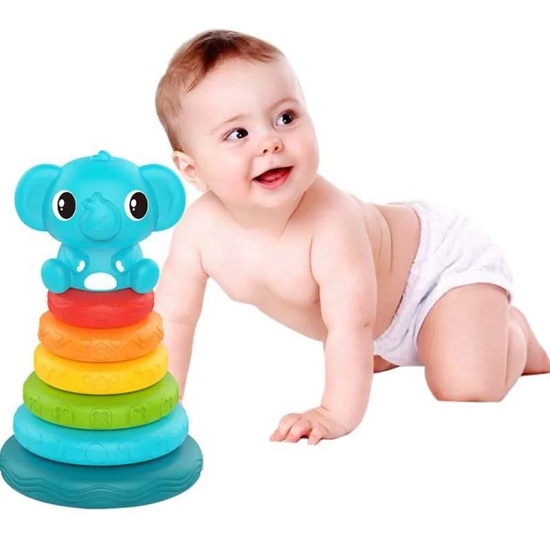 Игрушки оптом AiJH Набор игрушек-слонов для малышей, набор для stacking с сенсорным развитием рук, образовательные игрушки
