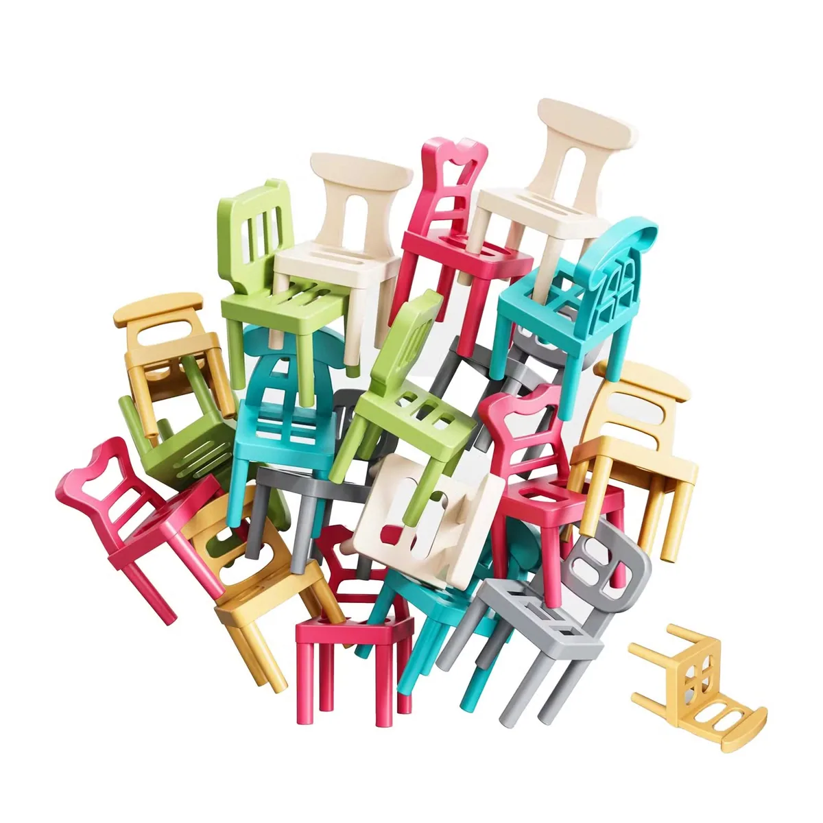 60PCS Настольная игра «Сложенные высокие стулья» для семьи, игра на баланс, игрушки и игры для детей