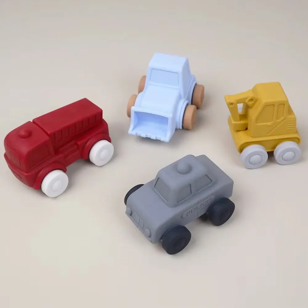 Силиконовые маленькие мини игрушечные машинки для детей, мягкая толкаемая машинка для 1-3years