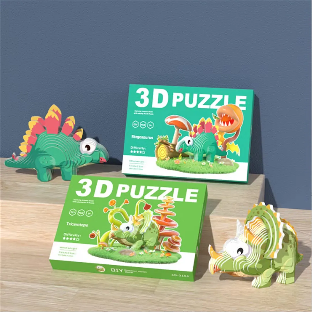 Детская 3D бумажная модель динозавра
