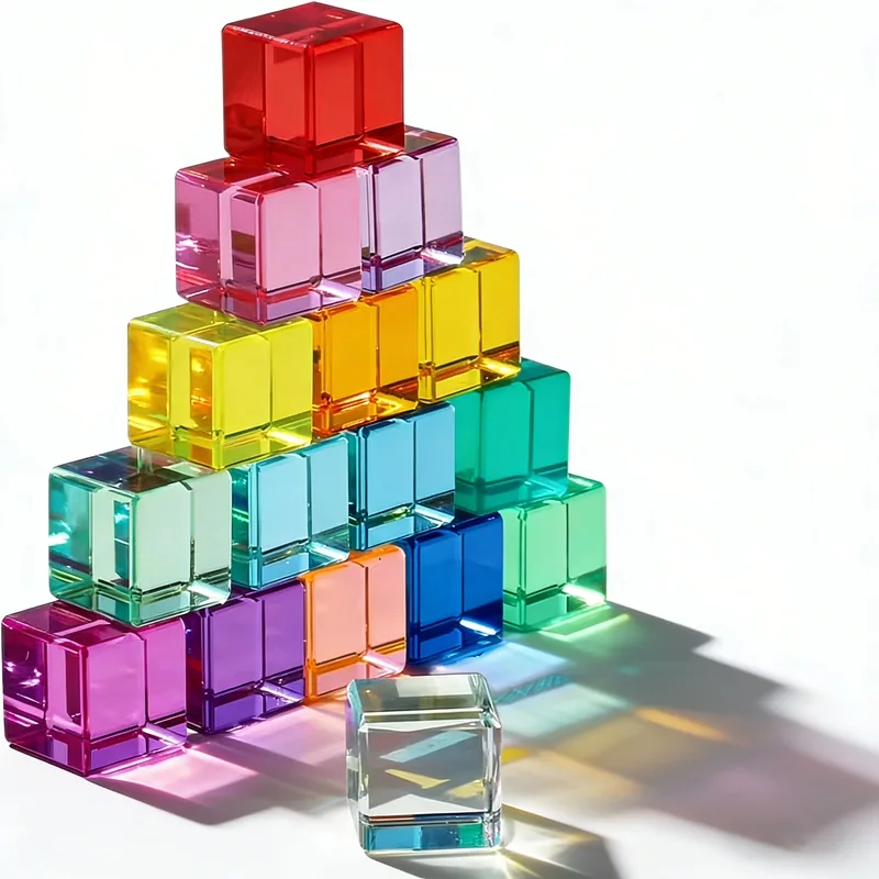 Кубики из прозрачного акрила для stacking для детей и образовательная игрушка