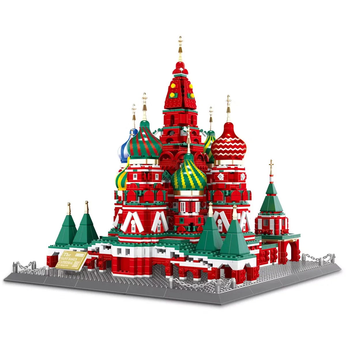 OEM/ODM Реплика Собора Святого Василия, Роскошная архитектура русского памятника, DIY сборка, художественная выставка, коллекционный хобби-игрушка, строительный блок