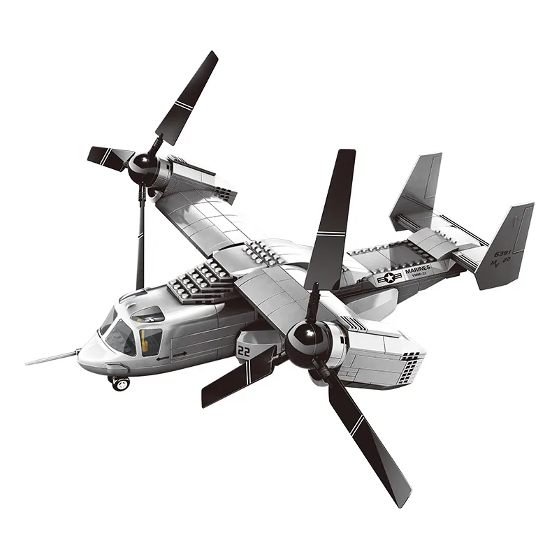 Фабрика игрушек Чэнхай V-22 Вертолет с наклонным ротором Оспрей 460PCS Высококачественный военный самолет образовательный набор для сборки из кирпичиков