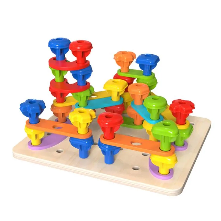 Игрушки для stacking для детей с радужным дизайном, строительные блоки, головоломка, Монтессори игрушки для детей