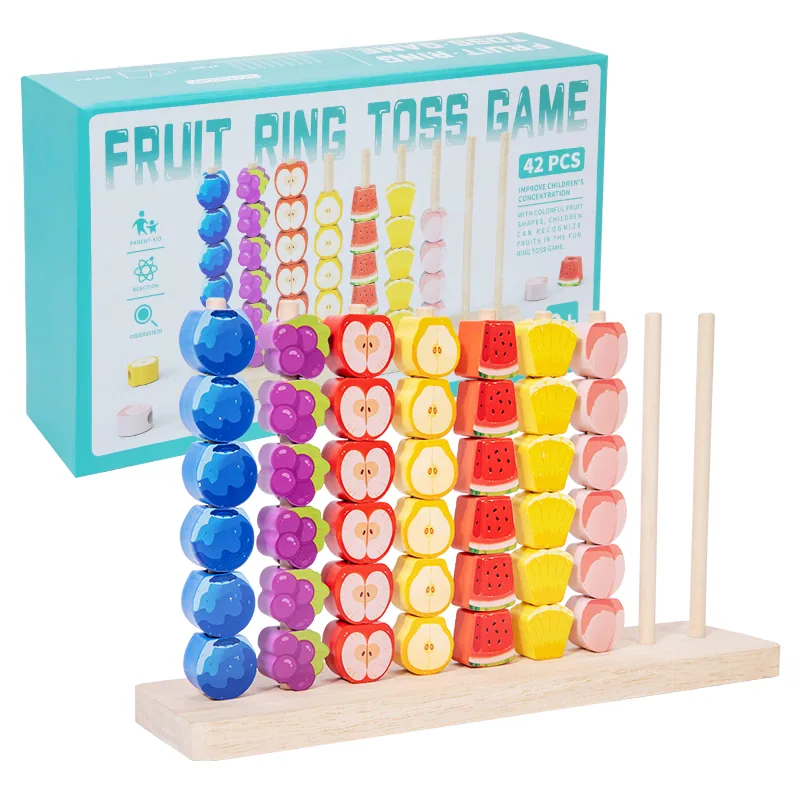 Деревянная игрушка для дня рождения малыша: сортировка и stacking фруктов, образовательная игрушка
