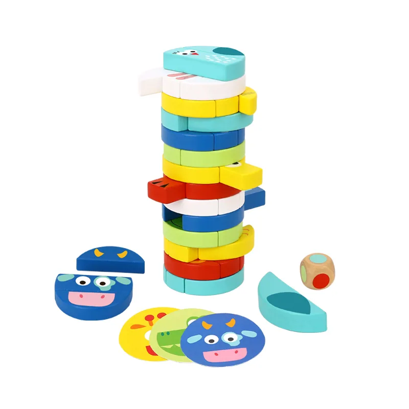 Новая креативная игра для детей - деревянная игрушка для stacking с животными