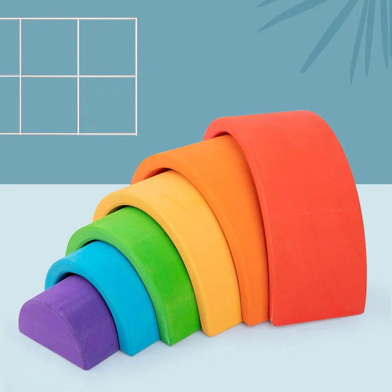 Детские Радужные Строительные Блоки (8PCS) Игровой Набор для Творческой Игры и Удовольствия