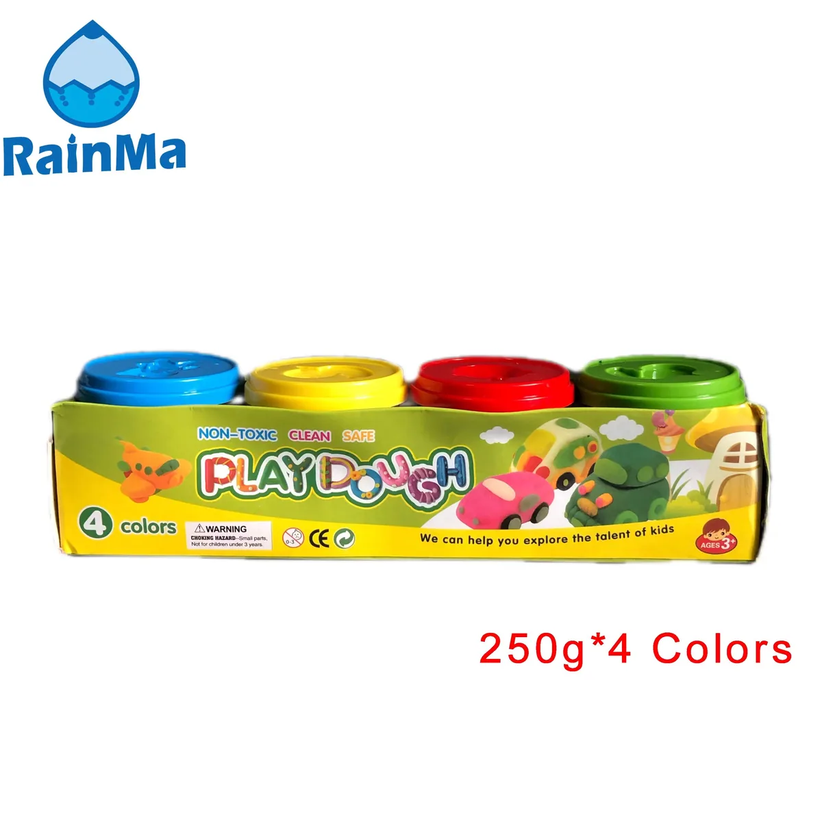 250g 4color Набор для творчества из пластилина с крышкой в виде животного