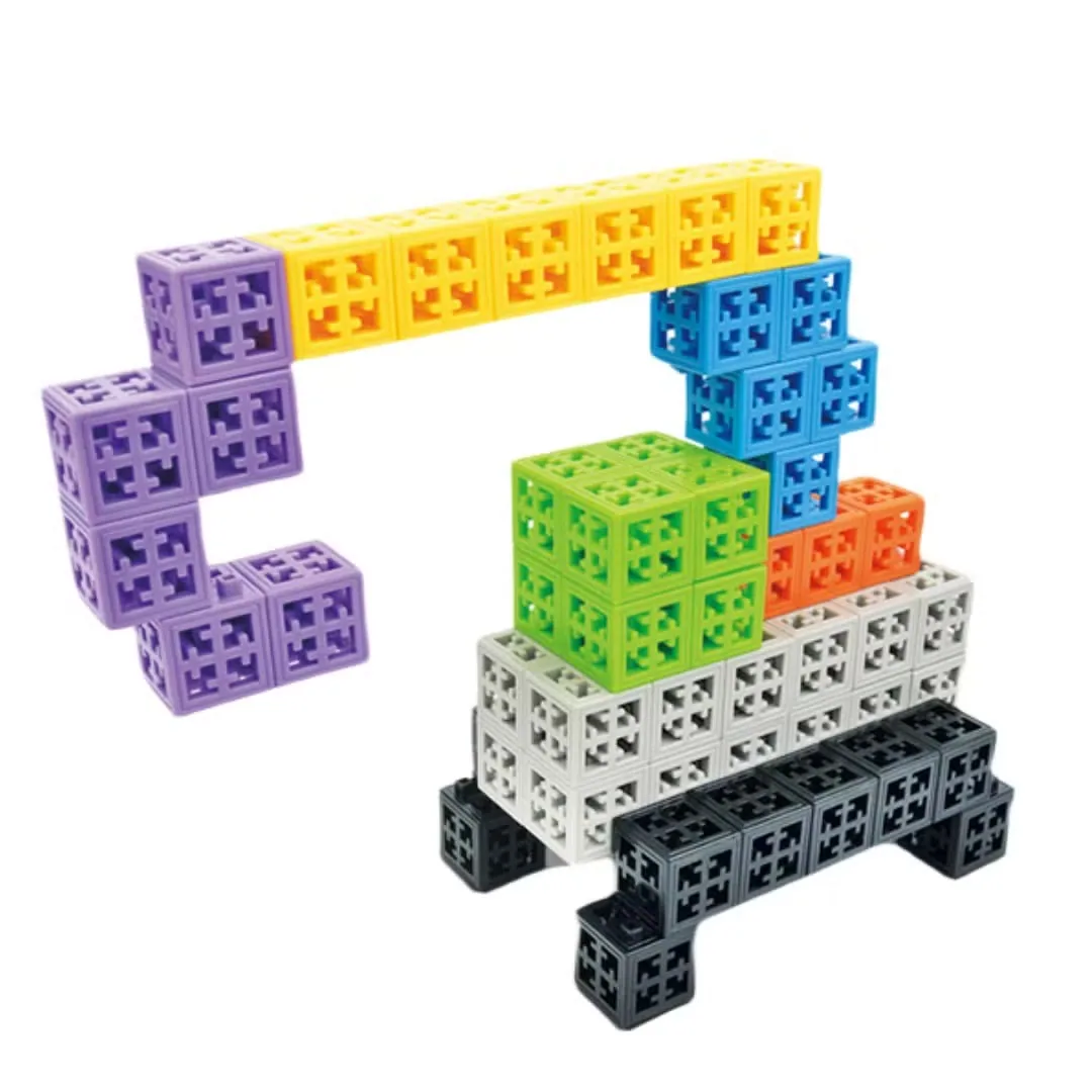 Оптовая продажа Новый 100PCS Набор 2cm DIY Математические связывающиеся кубики Цветные строительные блоки Подарки детям Обучающие образовательные игрушки