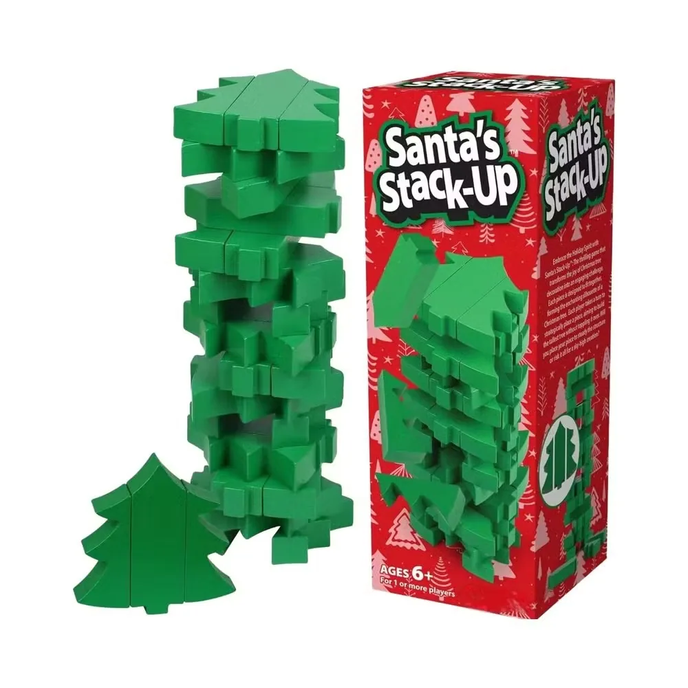 Настольная игра с деревянными блоками для stacking, балансирующая башня, рождественское украшение, семейные вечеринки, веселая игра с домино
