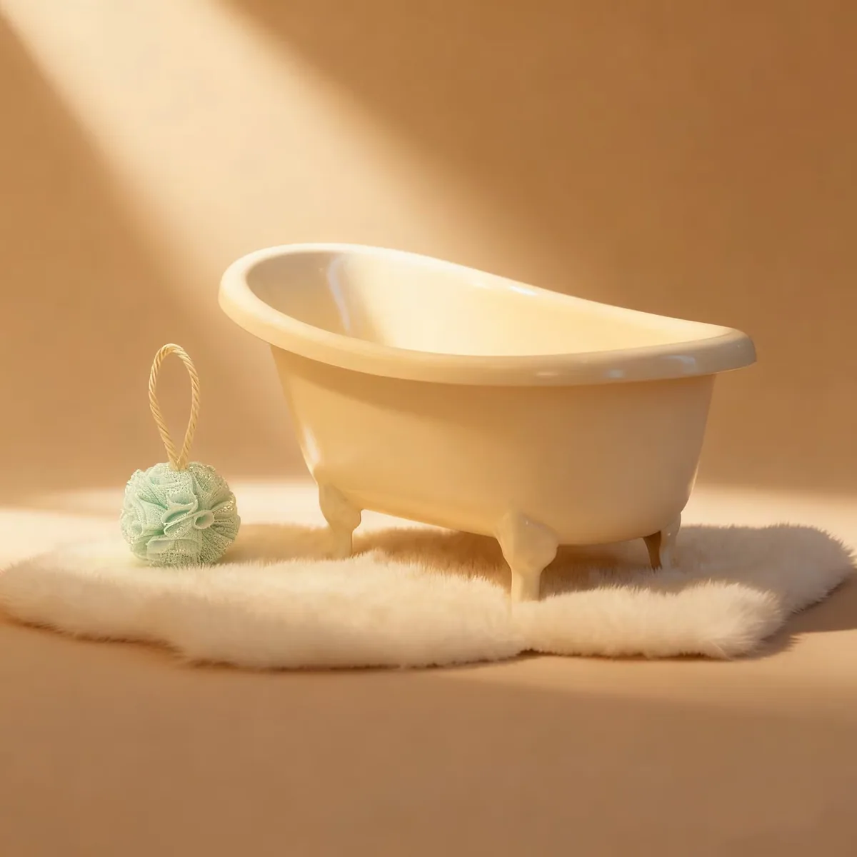 Премиум миниатюрная чугунная ванна SPA набор для кукольного домика для расслабляющей сцены с ковриком и ванной шаром