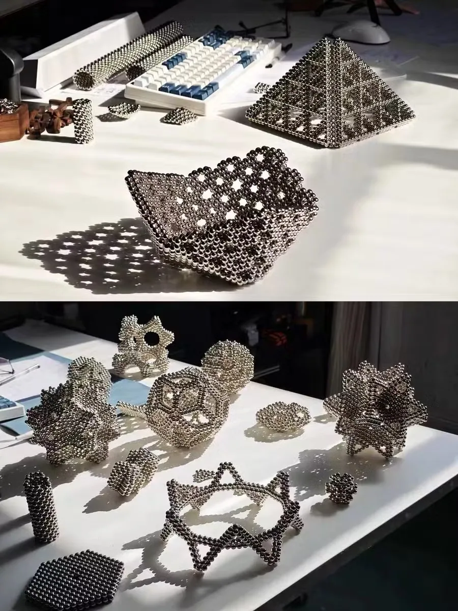 Набор игрушечных магнитных шариков - 5mm, 8mm, 10mm для творческого веселья