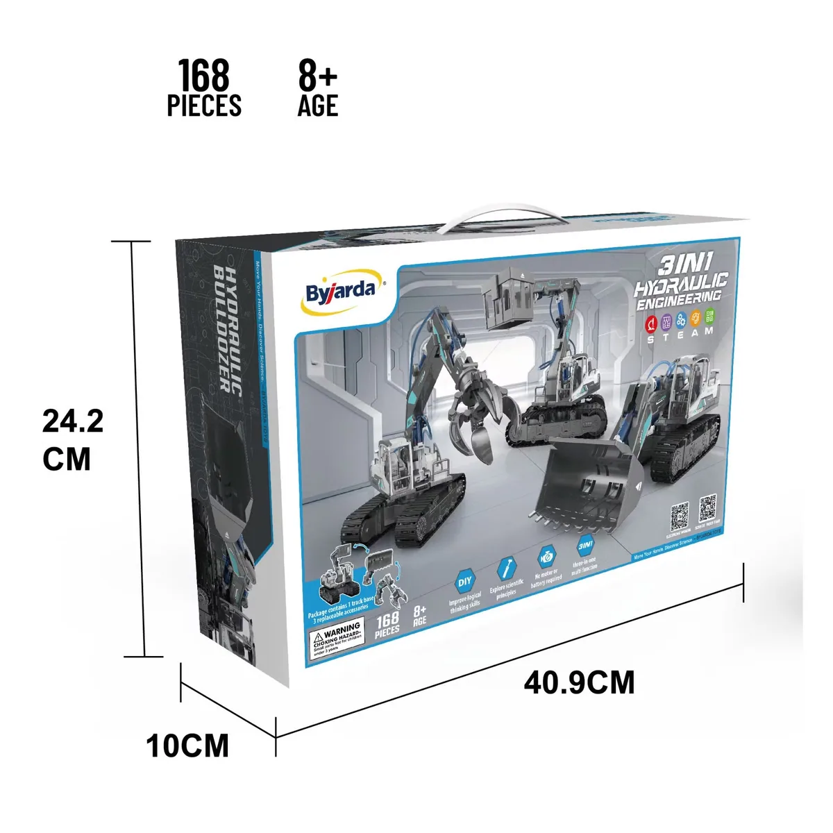 Сделай сам DIY Собранный паровой родительско-детский игровой интерактив 168PCS Принцип гидравлической силы экскаваторов, кранов, погрузчиков игрушка