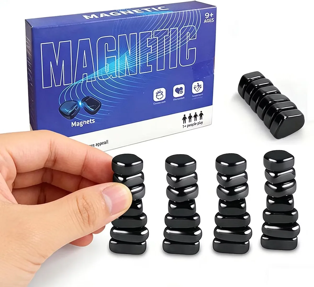 Игра с магнитами с 32 камнями, магнитная шахматная игра со шнуром, для семьи и вечеринок, для путешествий и кемпинга, стратегические головоломки