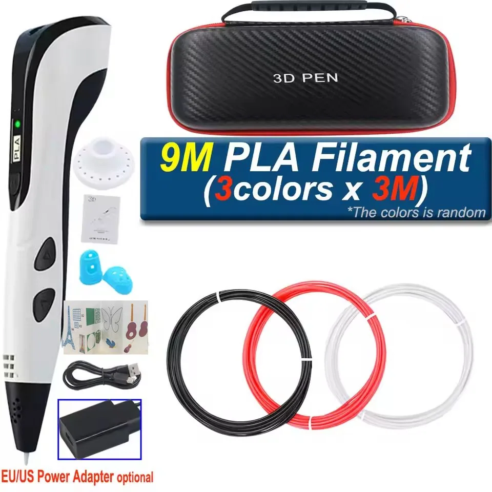 Портативная 3D печатающая ручка With1.75mm PLA филамент креативный DIY подарок на день рождения для детей пластиковый чемоданчик для детей
