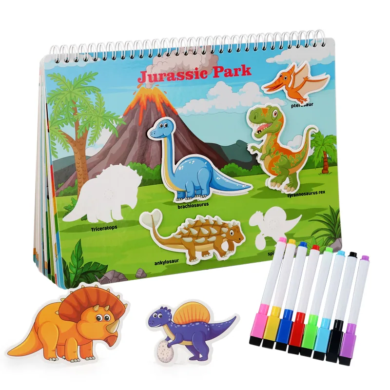 Книга-наклейка для детей раннего образования AiJH Montessori, развивающая игрушка, многофункциональная, с возможностью самостоятельного творчества, раскраска, тихая книга для детей