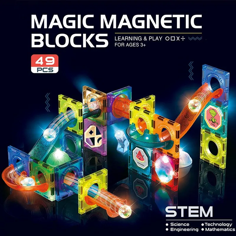 АиДЖ ХДИ 49 ПС Magic Magnet Paradise с подсветкой Пазл Образовательная игрушка Магнитный строительный блок для игрушек Набор для детей
