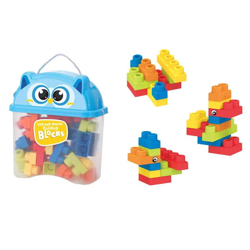 Игрушка QS Toys Интеллектуальный Мальчик Мягкие Резиновые Жевательные Конструкторы (24 Штук) Конструктор для Взаимодействия Родителей и Детей Воображение Творчество Дети