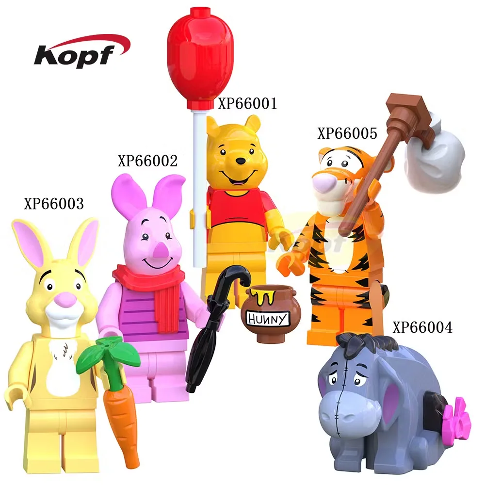 Мультфильм Винни-Пух Минифигурки Дети Мини Конструкторы Игрушки (XP66001-XP66005)