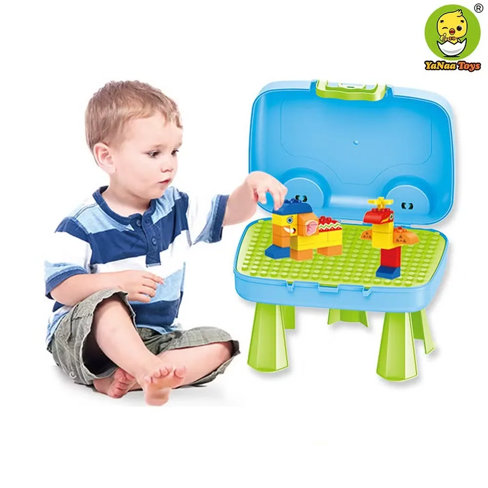 Детский стол для детей DIY Education Suitcase Plastic Portable Building Block Table