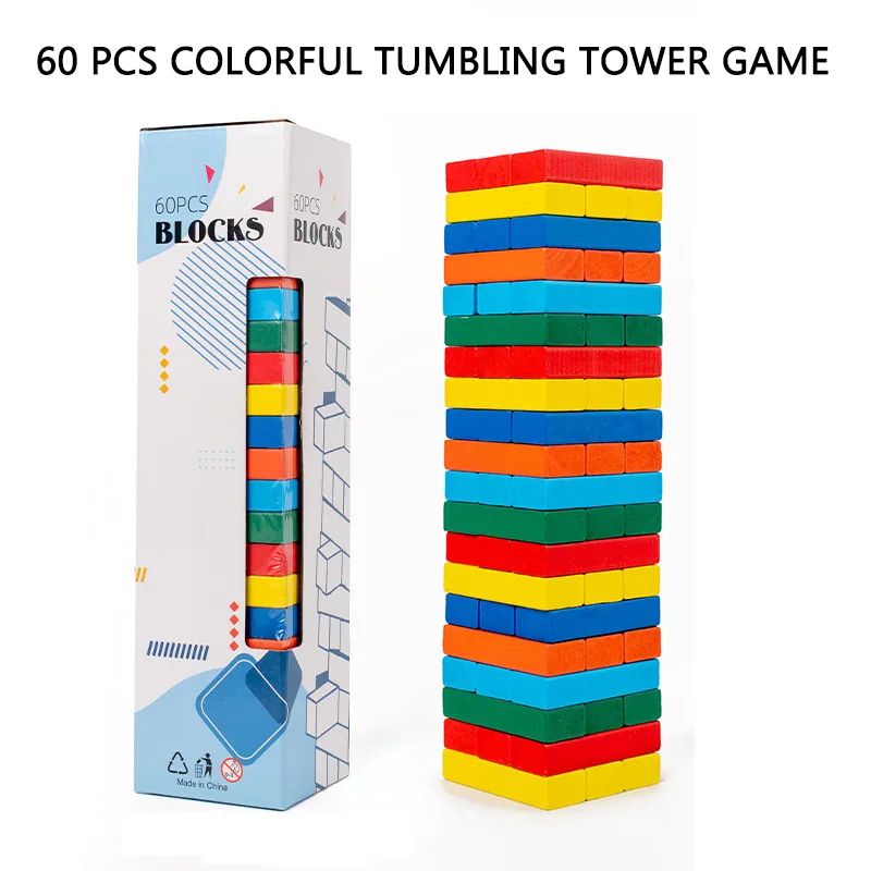 Игра для stacking из деревянных блоков OEM с безопасным нетоксичным деревянным материалом